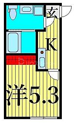 アンビエンテ東立石 4階1Kの間取り