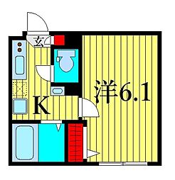 京成押上線 京成立石駅 徒歩4分の賃貸マンション 4階1Kの間取り