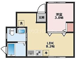 クイーンズテラス 1階1LDKの間取り