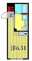 京成金町線 京成金町駅 徒歩4分の賃貸アパート 2階ワンルームの間取り