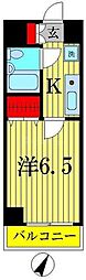 京成金町線 柴又駅 徒歩6分の賃貸マンション 6階1Kの間取り