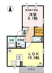JR総武線 小岩駅 徒歩26分の賃貸アパート 1階1LDKの間取り