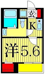 京成本線 京成高砂駅 徒歩7分の賃貸アパート 1階1Kの間取り