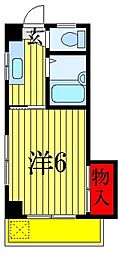 京成押上線 京成立石駅 徒歩6分の賃貸マンション 2階1Kの間取り
