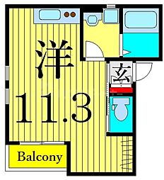 maison blanche 2階ワンルームの間取り