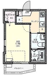 つくばエクスプレス 六町駅 徒歩5分の賃貸アパート 3階1Kの間取り