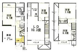 京成本線 お花茶屋駅 徒歩13分の賃貸一戸建て 4LDKの間取り