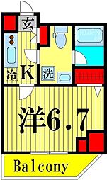東京メトロ千代田線 綾瀬駅 徒歩10分の賃貸マンション 10階1Kの間取り