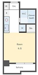 ワコーレ四ツ木 1階1Kの間取り
