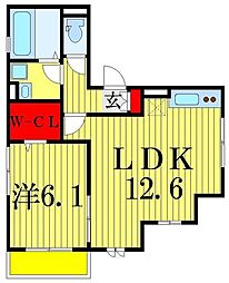 miyabi 2階1LDKの間取り