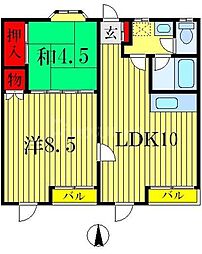 ふじもり3号 2階2LDKの間取り