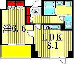 ボワエトワール立石 1LDKの間取図画像