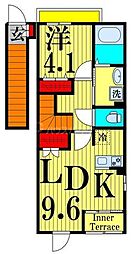 JR常磐線 金町駅 バス20分 4丁目バス停下車 徒歩4分の賃貸アパート 2階1LDKの間取り