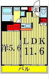 レジディア錦糸町 1LDKの間取図画像