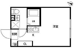 GOOD CRAFT KANAMACHI ワンルームの間取図画像