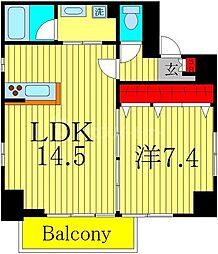 セレーノ六町 1LDKの間取図画像