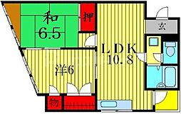 徳増第一ビル 2LDKの間取図画像