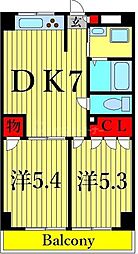 メゾンドフォーレ 2DKの間取図画像