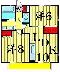 リッツハウス2 2LDKの間取図画像