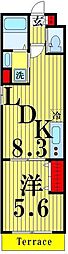 ルミエール扇 1LDKの間取図画像