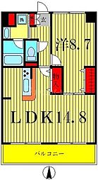 レジデンス・フォンテーヌ 1LDKの間取図画像