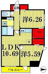 ParkRiviere 2LDKの間取図画像
