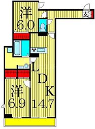 アヴァンス堀切 2LDKの間取図画像