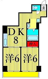 メゾン伊東 2DKの間取図画像