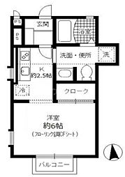 フォークストーンコート 1Kの間取図画像
