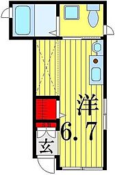 コモンズ立石 ワンルームの間取図画像