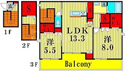 MAHALOMAISON 2LDKの間取図画像
