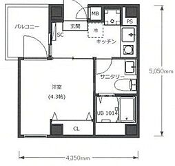 Lotso京成立石 1Kの間取図画像