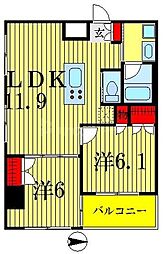 グランハイツ錦糸町 2LDKの間取図画像