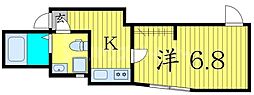 ローランギャロス四ツ木 1Kの間取図画像