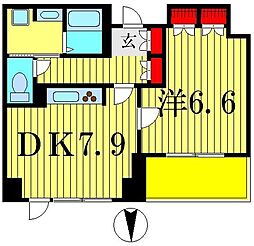 ボワエトワール立石 1DKの間取図画像