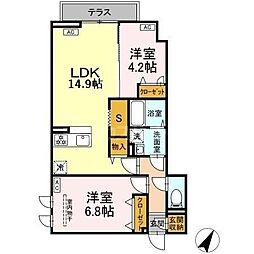セレスティア柴又VII 2LDKの間取図画像