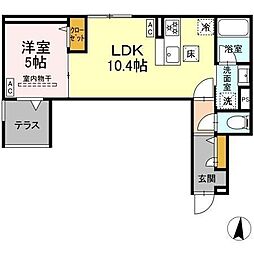 セレスティア東小岩II 1LDKの間取図画像