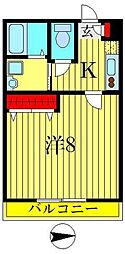 アステルコート 1Kの間取図画像