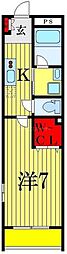 LAUREL柴又 1Kの間取図画像