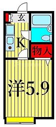 グリーンガーデンIYO 1Kの間取図画像