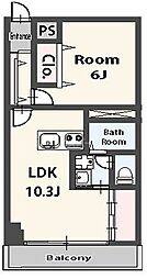 ニックハイムお花茶屋 1LDKの間取図画像