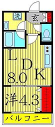 NEOグレイス綾瀬 1LDKの間取図画像