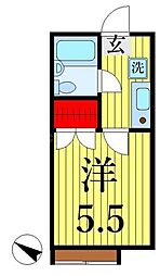 プランドール瑞江1 1Kの間取図画像
