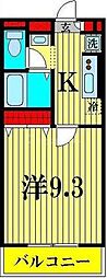 クレール八広 1Kの間取図画像