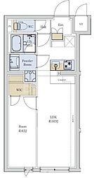 プロスタイルウェルス堀切菖蒲園 1LDKの間取図画像