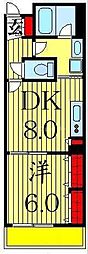 ラフィーネデュオ 1DKの間取図画像