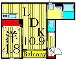 ピアッタ・松島 1LDKの間取図画像