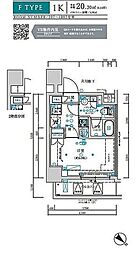 メインステージ新小岩 1Kの間取図画像