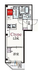 b'CASA小岩SOUTH 1LDKの間取図画像
