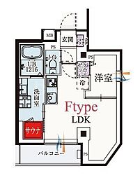 b'CASA小岩SOUTH 1LDKの間取図画像